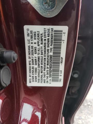 19XFB2F80DE252082 - 2013 HONDA CIVIC EX BURGUNDY photo 13