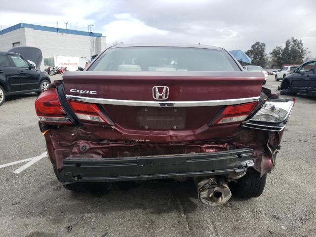 19XFB2F80DE252082 - 2013 HONDA CIVIC EX BURGUNDY photo 6