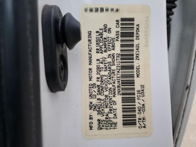 1NXBU4EE7AZ311732 - 2010 TOYOTA COROLLA BASE WHITE photo 12