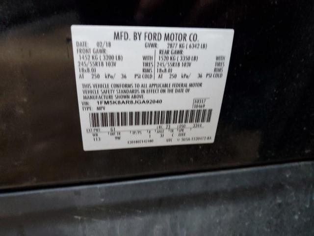 1FM5K8AR8JGA92040 - 2018 FORD EXPLORER POLICE INTERCEPTOR Noir photo 12