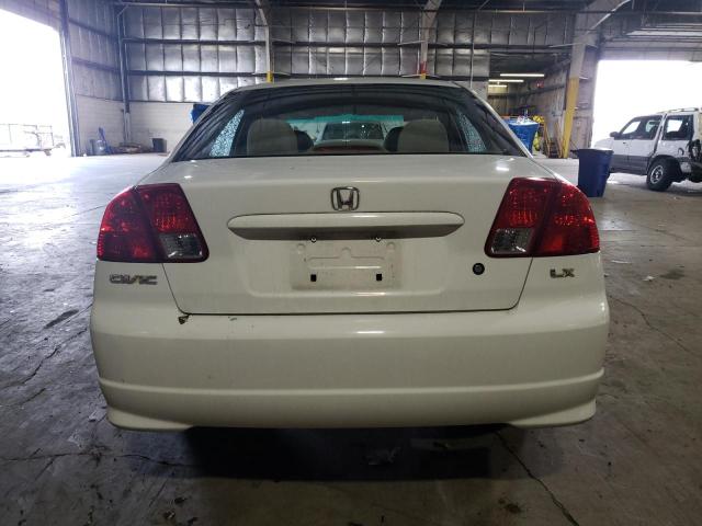 2HGES16565H534195 - 2005 HONDA CIVIC LX WHITE photo 6