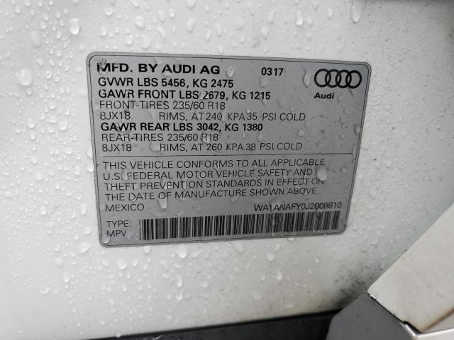 WA1ANAFY0J2009810 - 2018 AUDI Q5 PREMIUM WHITE photo 14