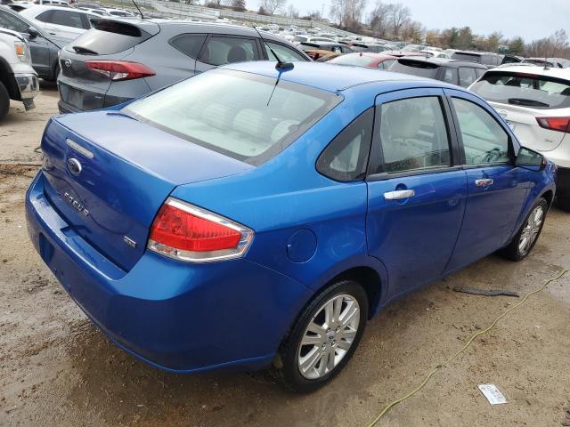 1FAHP3HN0BW143875 - 2011 FORD FOCUS SEL BLUE photo 3