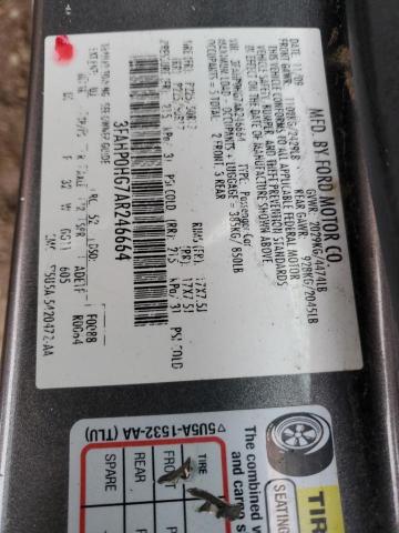 3FAHP0HG7AR246664 - 2010 FORD FUSION SE CHARCOAL photo 13