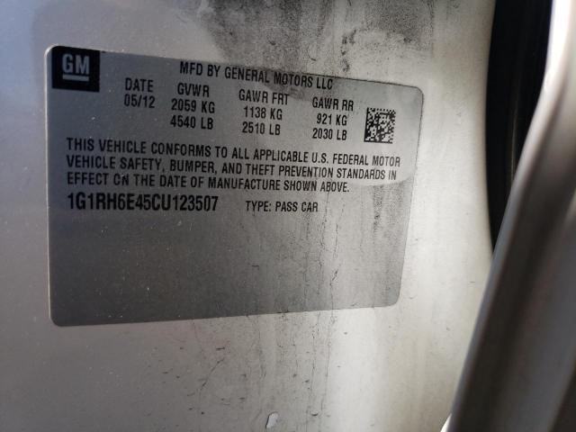 1G1RH6E45CU123507 - 2012 CHEVROLET VOLT CREAM photo 12