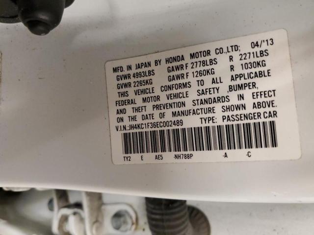 JH4KC1F36EC002489 - 2014 ACURA RLX WHITE photo 12