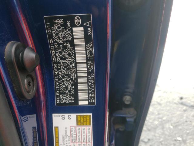 JTDZN3EU5C3067329 - 2012 TOYOTA PRIUS V BLUE photo 12