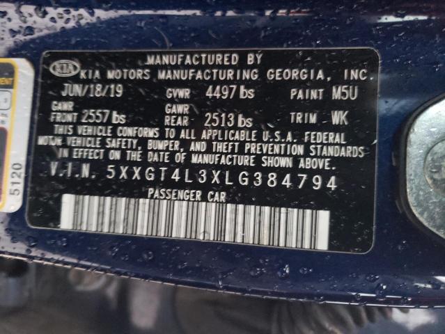 5XXGT4L3XLG384794 - 2020 KIA OPTIMA LX BLUE photo 13