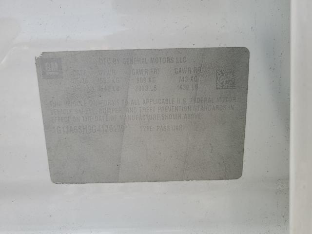 1G1JA6SH9G4170179 - 2016 CHEVROLET SONIC LS 白色 照片 12