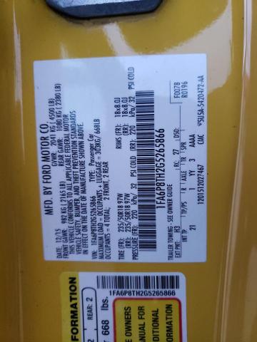 1FA6P8TH2G5265866 - 2016 FORD MUSTANG YELLOW photo 12