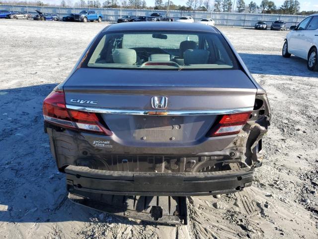 19XFB2F5XEE047358 - 2014 HONDA CIVIC LX GRAY photo 6