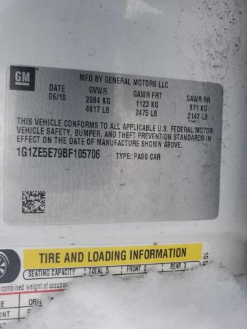 1G1ZE5E79BF105706 - 2011 CHEVROLET MALIBU LTZ თეთრი ფოტო 12