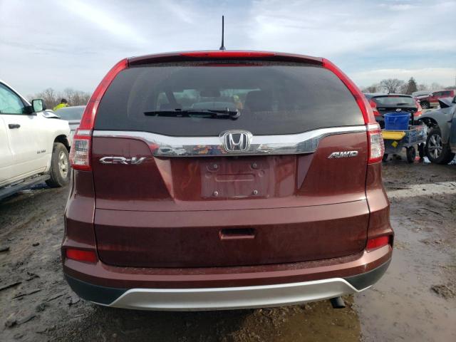 5J6RM4H5XGL001937 - 2016 HONDA CR-V EX BURGUNDY photo 6