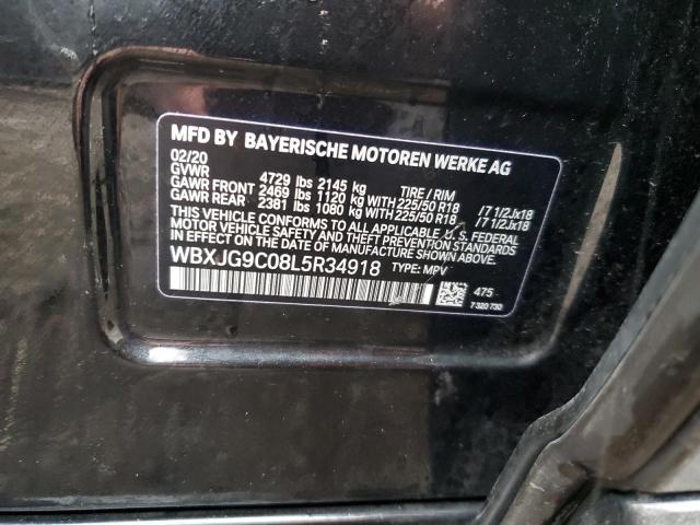 WBXJG9C08L5R34918 - 2020 BMW X1 XDRIVE28I შავი ფოტო 12