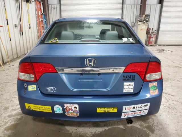 2HGFA16569H342661 - 2009 HONDA CIVIC LX BLUE photo 6