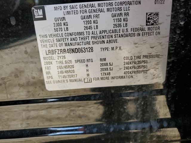 LRBFZRR48ND063128 - 2022 BUICK ENVISION AVENIR BLACK photo 12