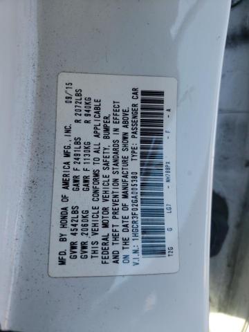 1HGCR3F02GA005380 - 2016 HONDA ACCORD EXL WHITE photo 12