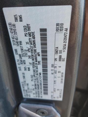 1FMCU9GX8EUC13749 - 2014 FORD ESCAPE SE GRAY photo 13