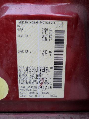 1N4AL3APXEN341236 - 2014 NISSAN ALTIMA 2.5 RED photo 12