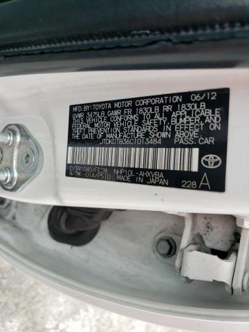 JTDKDTB36C1013484 - 2012 TOYOTA PRIUS C WHITE photo 12