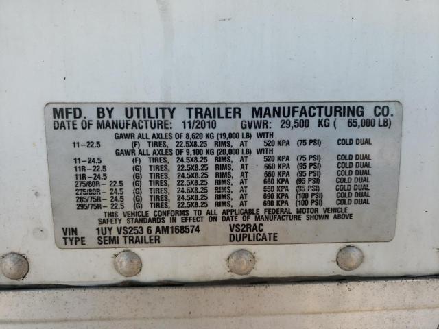 1UYVS2536AM168574 - 2010 UTILITY TRAILER WHITE photo 10