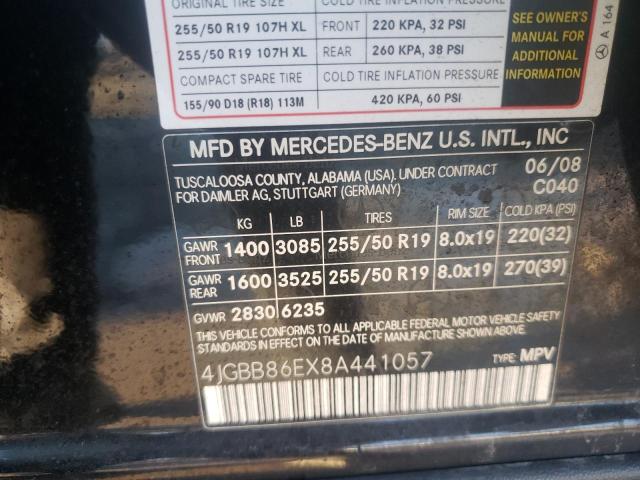 4JGBB86EX8A441057 - 2008 MERCEDES-BENZ ML 350 BLACK photo 13