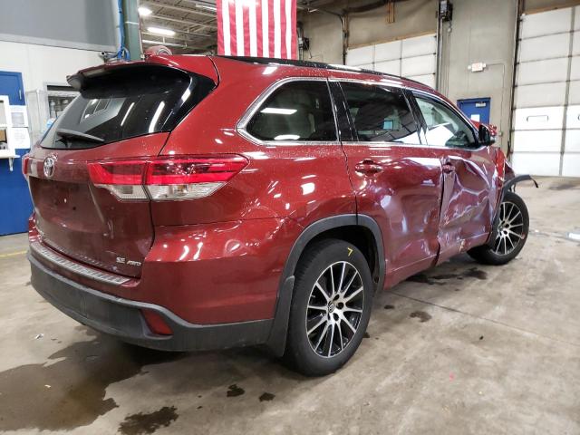 5TDJZRFH3HS376597 - 2017 TOYOTA HIGHLANDER SE RED photo 3