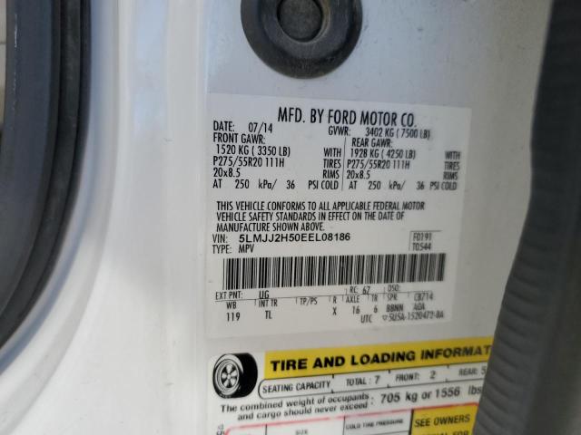 5LMJJ2H50EEL08186 - 2014 LINCOLN NAVIGATOR 白色 照片 12