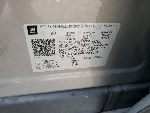 3GNAXNEV6KS558102 - 2019 CHEVROLET EQUINOX PREMIER SILVER photo 12