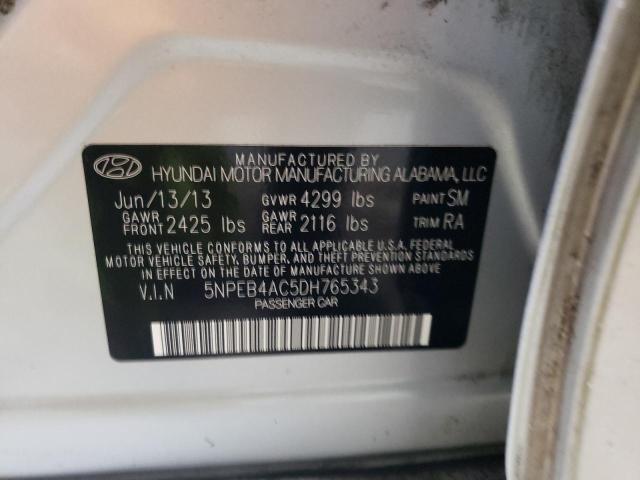 5NPEB4AC5DH765343 - 2013 HYUNDAI SONATA GLS SILVER photo 12