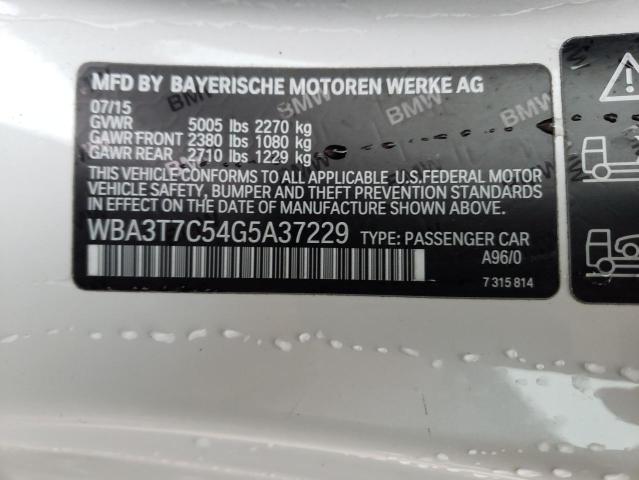 WBA3T7C54G5A37229 - 2016 BMW 435 XI WHITE photo 12