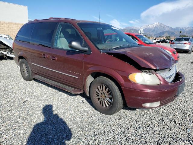 2C8GP64L91R196222 - 2001 CHRYSLER TOWN & COU LIMITED BURGUNDY photo 4