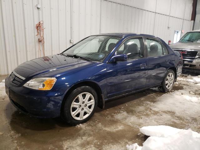 1HGES267X3L017277 - 2003 HONDA CIVIC EX BLUE photo 1