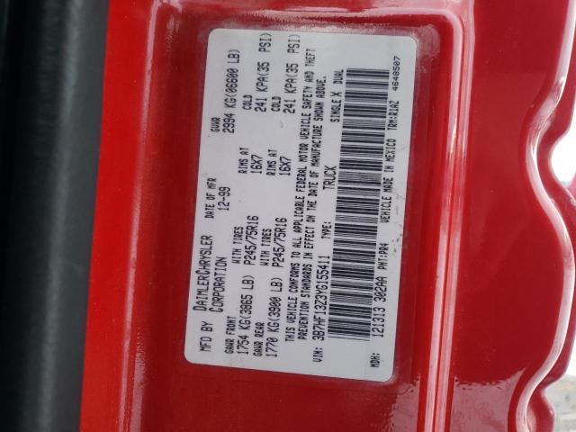 3B7HF13Z3YG155411 - 2000 DODGE RAM 1500 RED photo 12