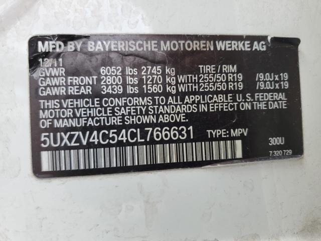 5UXZV4C54CL766631 - 2012 BMW X5 XDRIVE35I WHITE photo 13