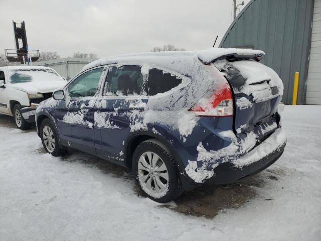 2HKRM4H76EH602545 - 2014 HONDA CR-V EXL BLUE photo 2