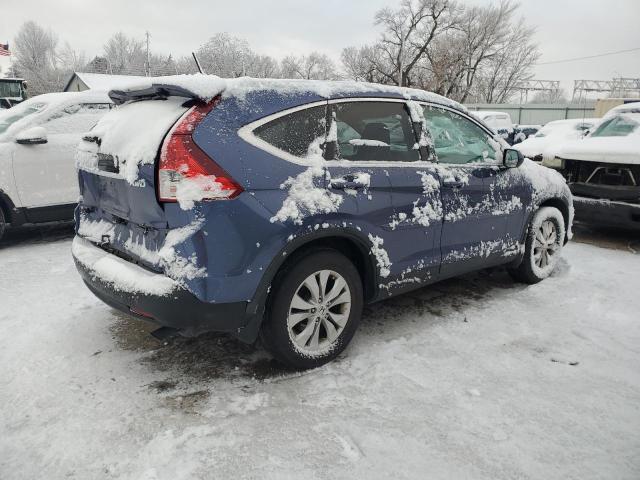 2HKRM4H76EH602545 - 2014 HONDA CR-V EXL BLUE photo 3