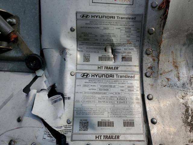 3H3V532K4NS602491 - 2022 HYUNDAI TRAILER WHITE photo 10