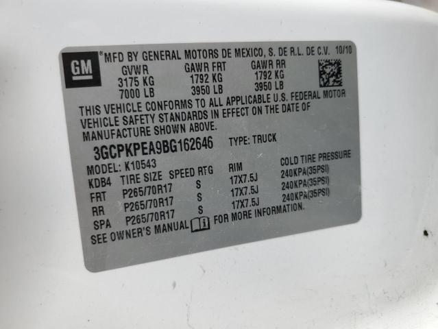 3GCPKPEA9BG162646 - 2011 CHEVROLET SILVERADO K1500 WHITE photo 12