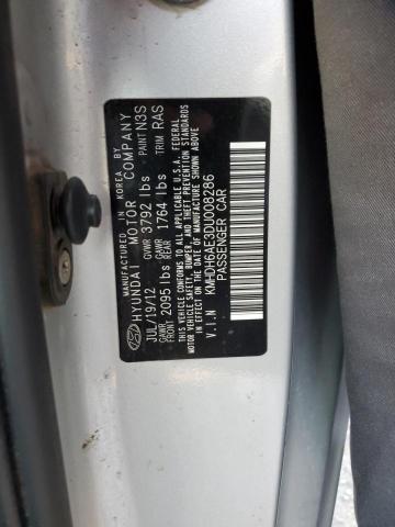 KMHDH6AE3DU008286 - 2013 HYUNDAI ELANTRA CO GS SILVER photo 12