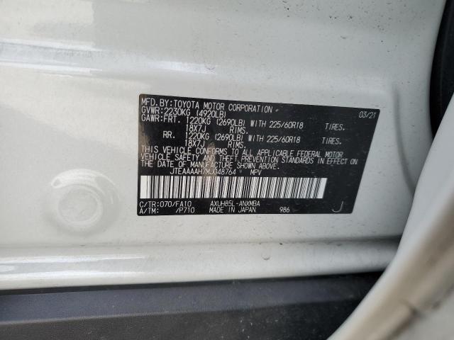 JTEAAAAH7MJ048764 - 2021 TOYOTA VENZA LE WHITE photo 12