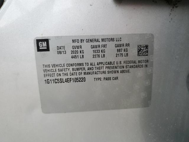 1G11C5SL4EF105220 - 2014 CHEVROLET MALIBU 1LT 银色 照片 12