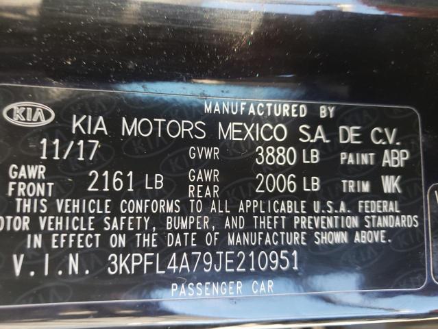 3KPFL4A79JE210951 - 2018 KIA FORTE LX BLACK photo 12