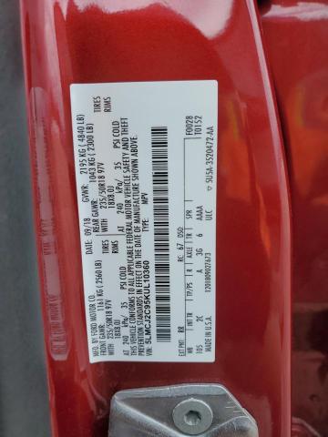 5LMCJ2C95KUL10360 - 2019 LINCOLN MKC SELECT 勃艮第红 照片 13