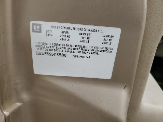 2G2WP522641328300 - 2004 PONTIAC GRAND PRIX GT GOLD photo 12