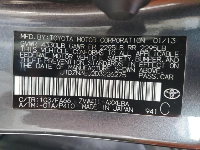 JTDZN3EU2D3226275 - 2013 TOYOTA PRIUS V GRAY photo 12