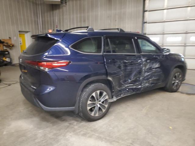 5TDGZRBH1LS005348 - 2020 TOYOTA HIGHLANDER XLE BLUE photo 3