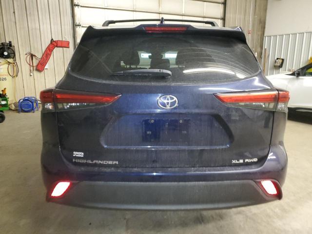 5TDGZRBH1LS005348 - 2020 TOYOTA HIGHLANDER XLE BLUE photo 6