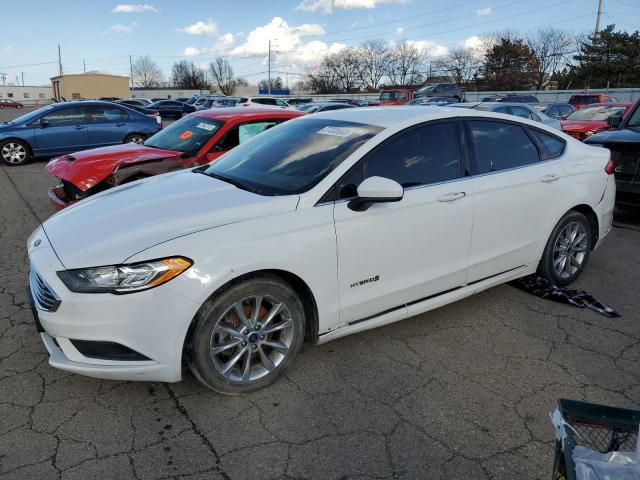 3FA6P0LU4HR385763 - 2017 FORD FUSION SE HYBRID WHITE photo 1