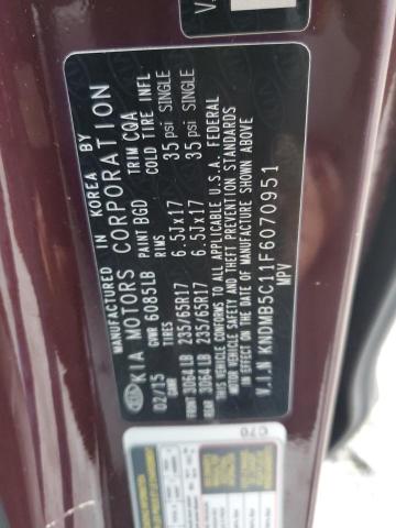 KNDMB5C11F6070951 - 2015 KIA SEDONA LX MAROON photo 13